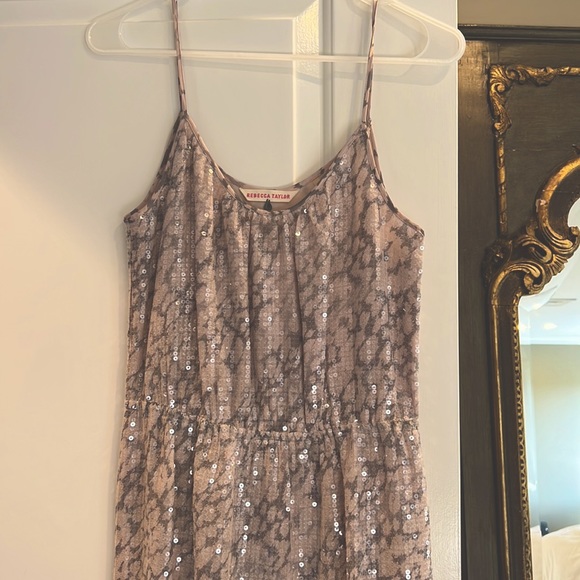 Rebecca Taylor Python Sequin Dress with Cinched Waist - Picture 2 of 4